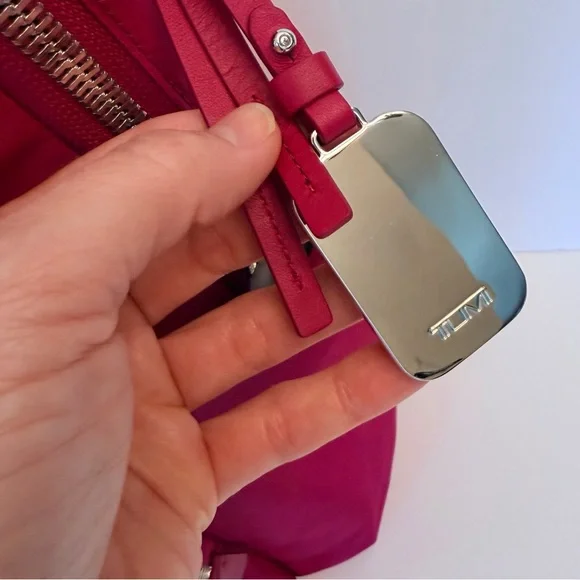 Tumi Voyageur Rosie Nylon Backpack in Berry Fushia with laptop compartment - Picture 4 of 11